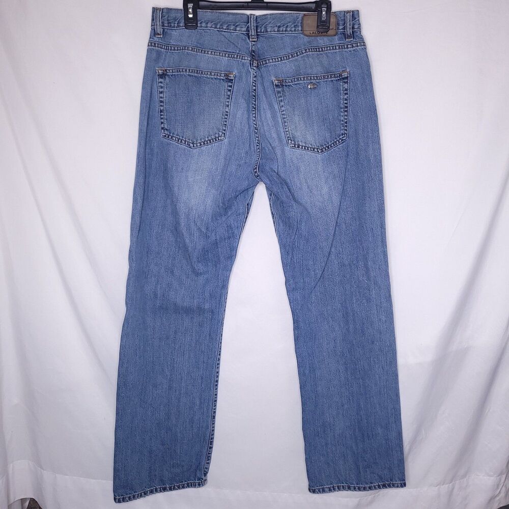 Lacoste Jeans Mens 46 Medium Wash Straight Leg